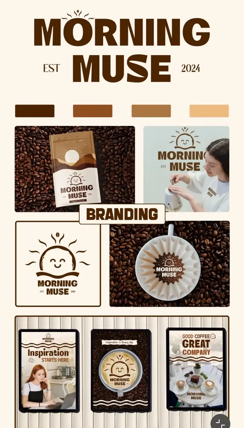 Exemple de planche d'identité visuelle, café