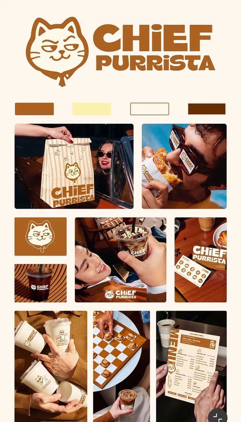Exemple de planche d'identité visuelle, coffee shop